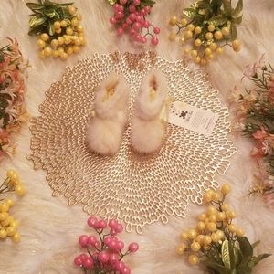Rare Bear White Mink Infant Booties